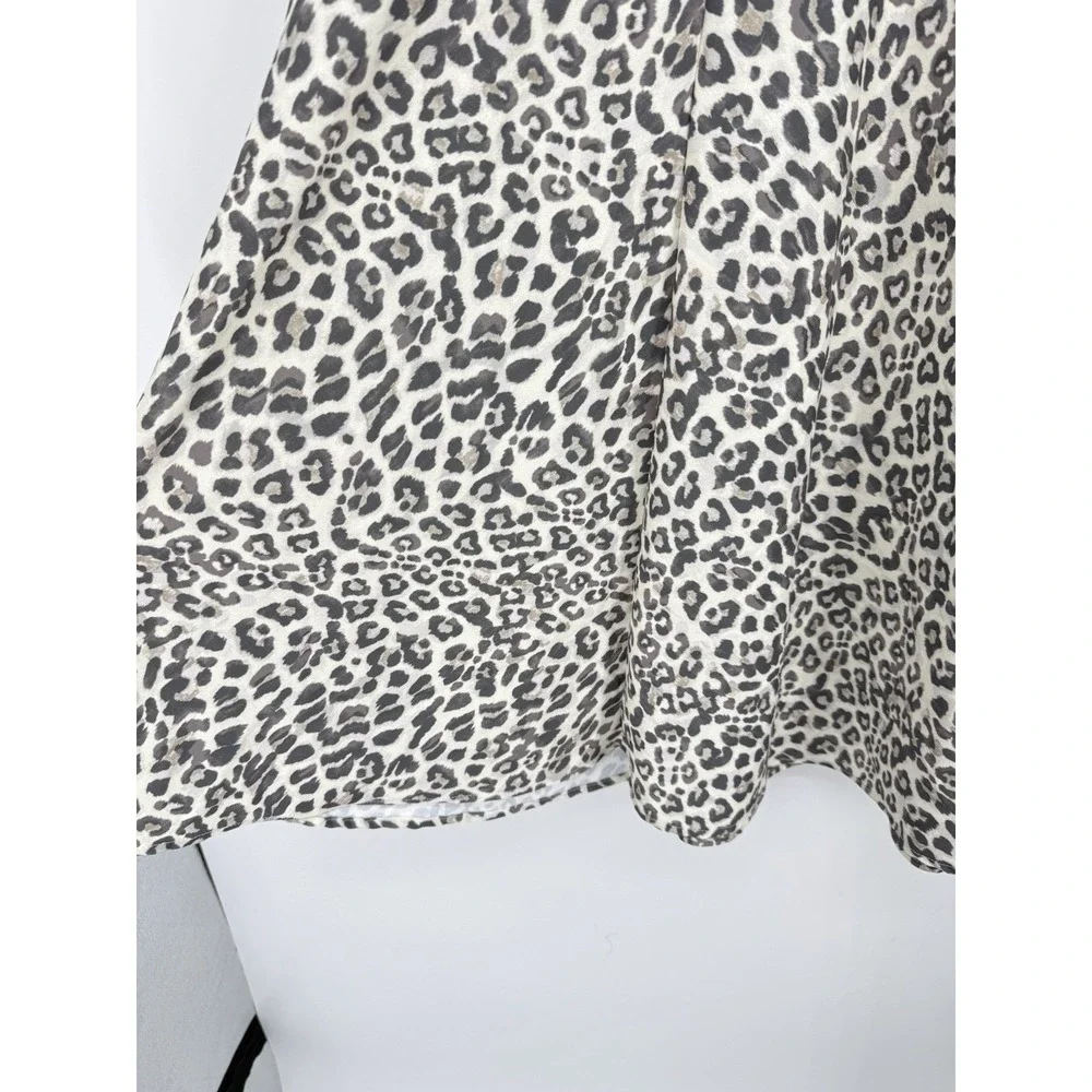 Altard State Leopard Print Satin‎ Midi Skirt High Rise Cheetah Silky Long XS